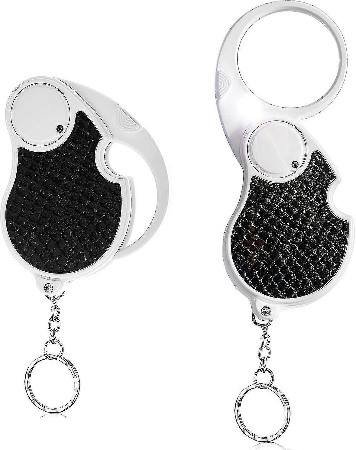 2pcs 5x Lupa de Bolso com luz, Mini Lupa Dobrável Iluminada