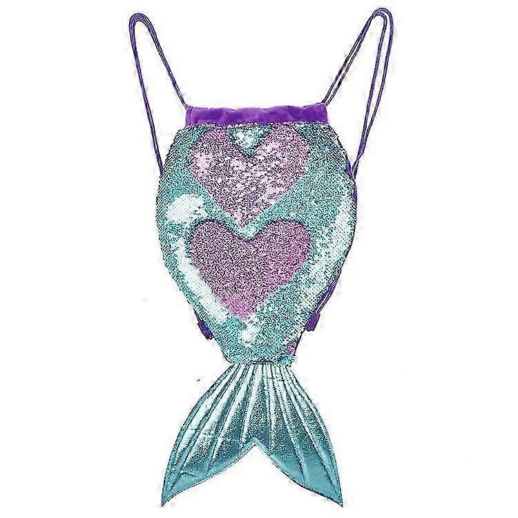 Sparkly Sequin Drawstring Bag Mermaid Glitter Backpack