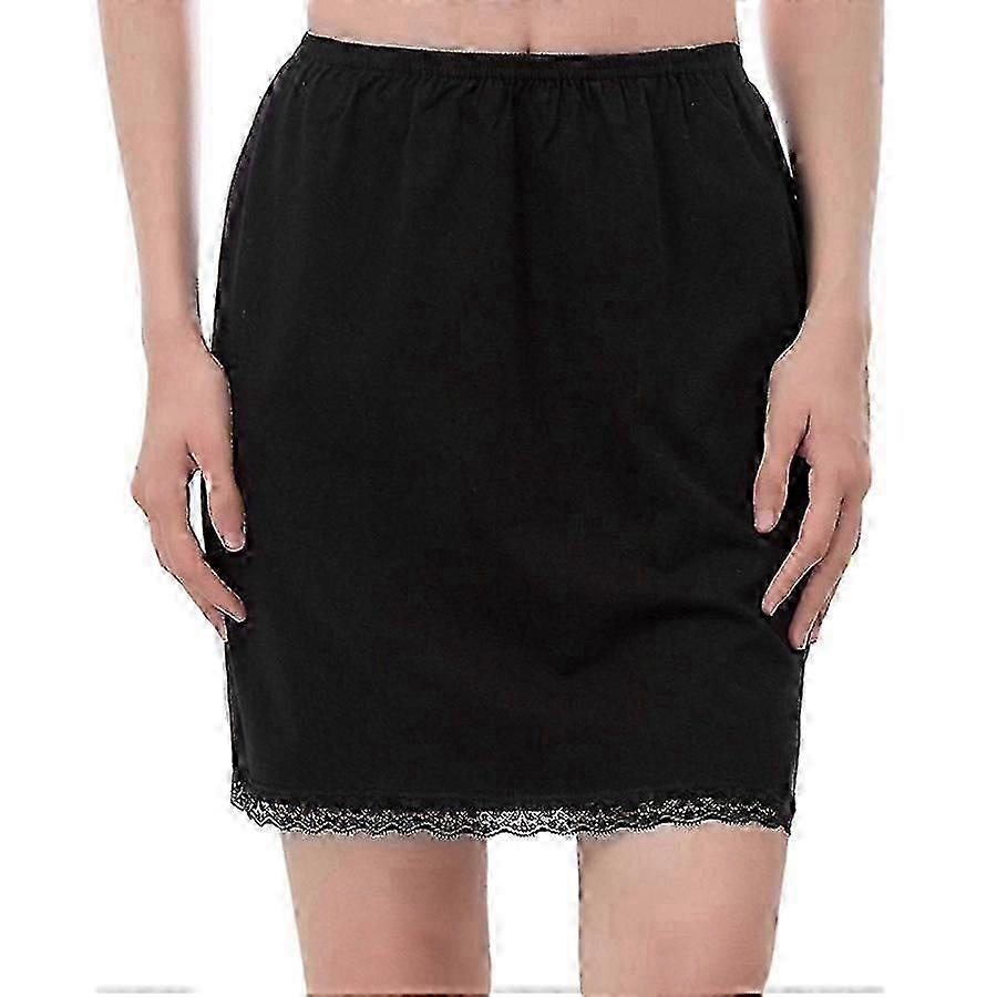 Elastisk talje blonder underskørt halv underkjole kvinder one-size