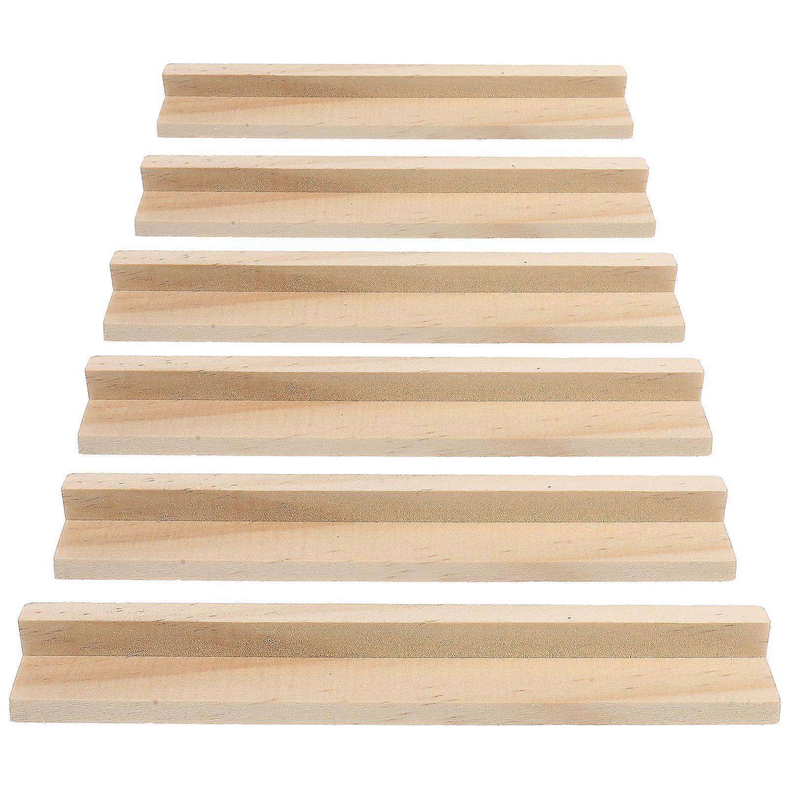6pcs Wood Domino Tile Tray Domino Tiles Holder Domino Tile Stands Diy Wooden Domino Racks Displaying Holder Multi-Function Domino Holders