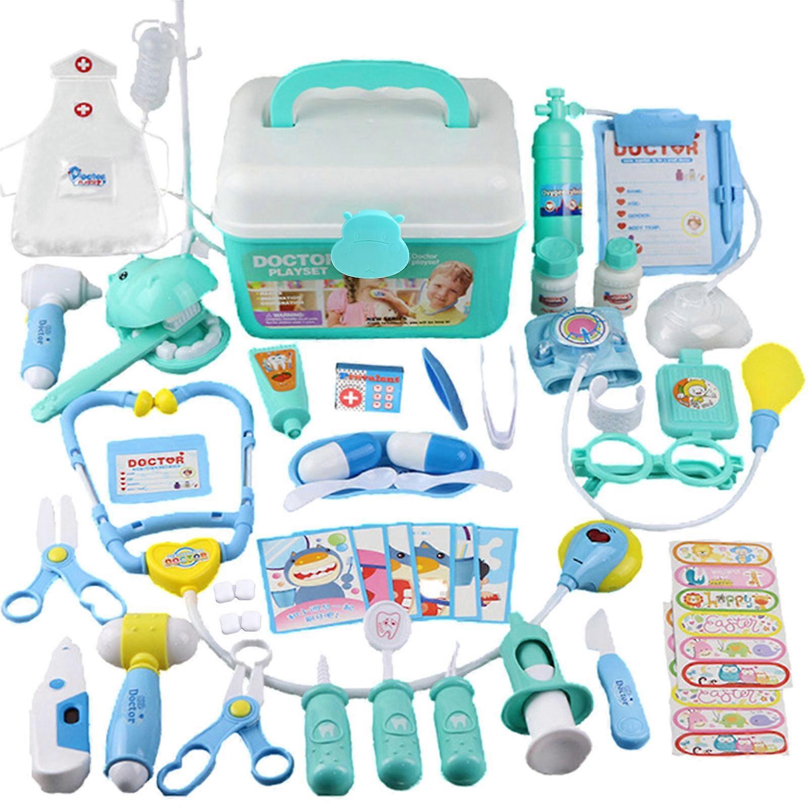 Pack of 44/42Pcs Simulation Toy Doctor Game Toys with Fever Thermometer Pretend for Play Interactive & Educational Acces  Pink