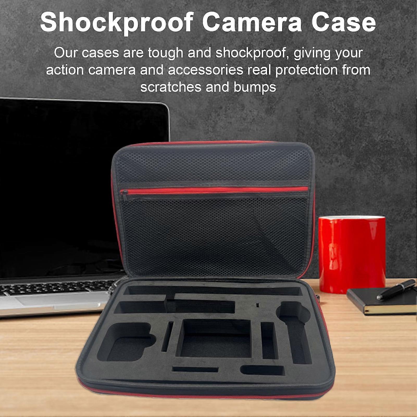 SUSUchens Action Camera Storage Bag with Handle, Mesh Pocket, Shockproof Case Compatible with Insta360 X3 Style A