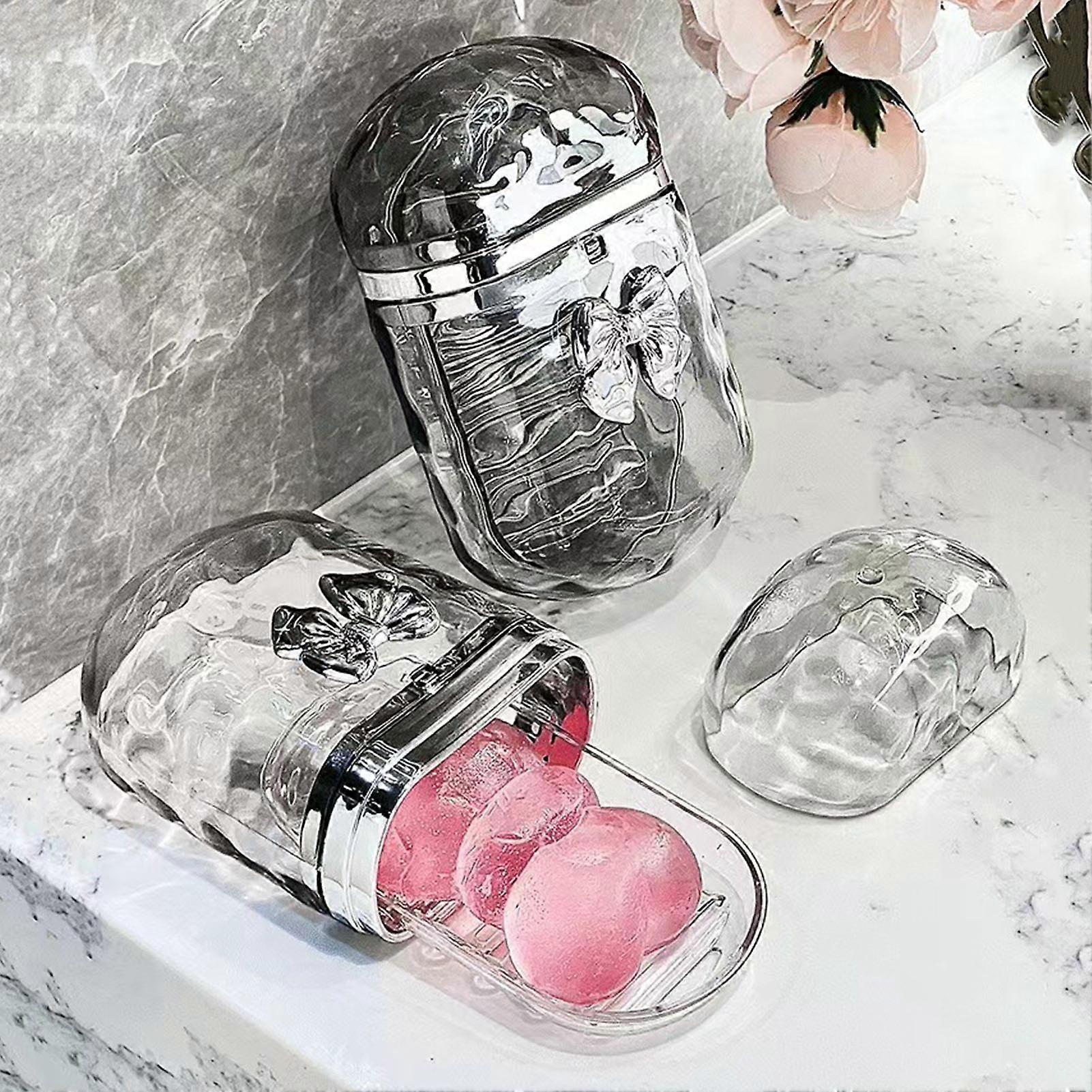 SUSUchens Travel Soap Case with Lid Large Capacity Efficient Drainage Leak Proof Portable Design Transparent Soap Holder Storage Case Clear Black