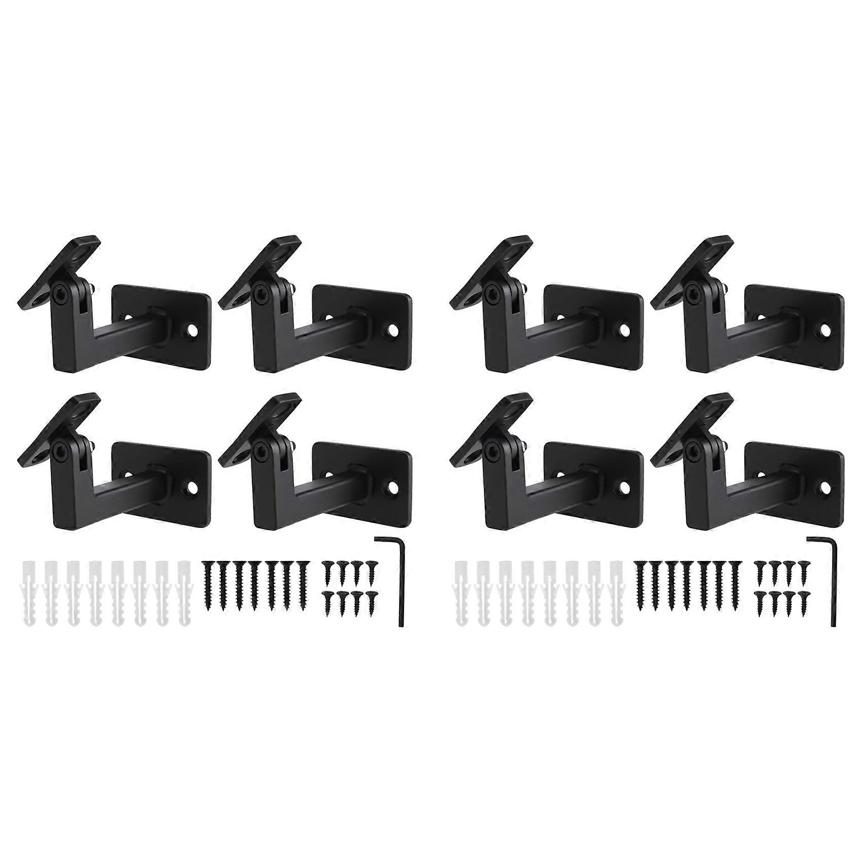 8 Pcs Adjustable Handrail Brackets, Stair Railing Brackets , Hand Rail Brackets for Stairs, Wall Mounted Brackets