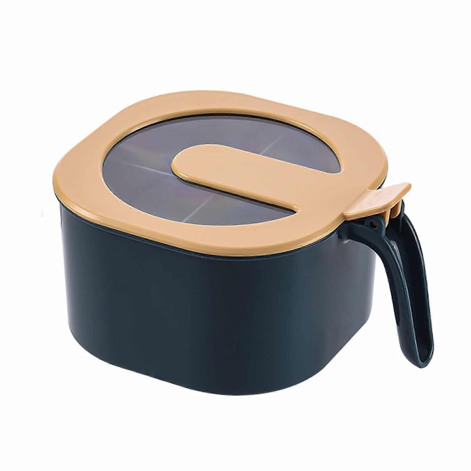 Spice Storage Container with Clear Flip Lid, NonSlip Base and Handle for Kitchen Countertop (Blue)