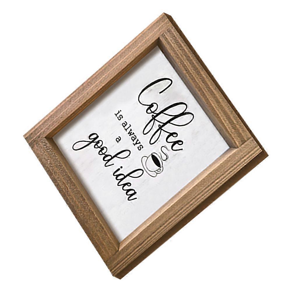 Rustic Coffee Bar Decor Wooden Plaque Sign for Kitchen Wall