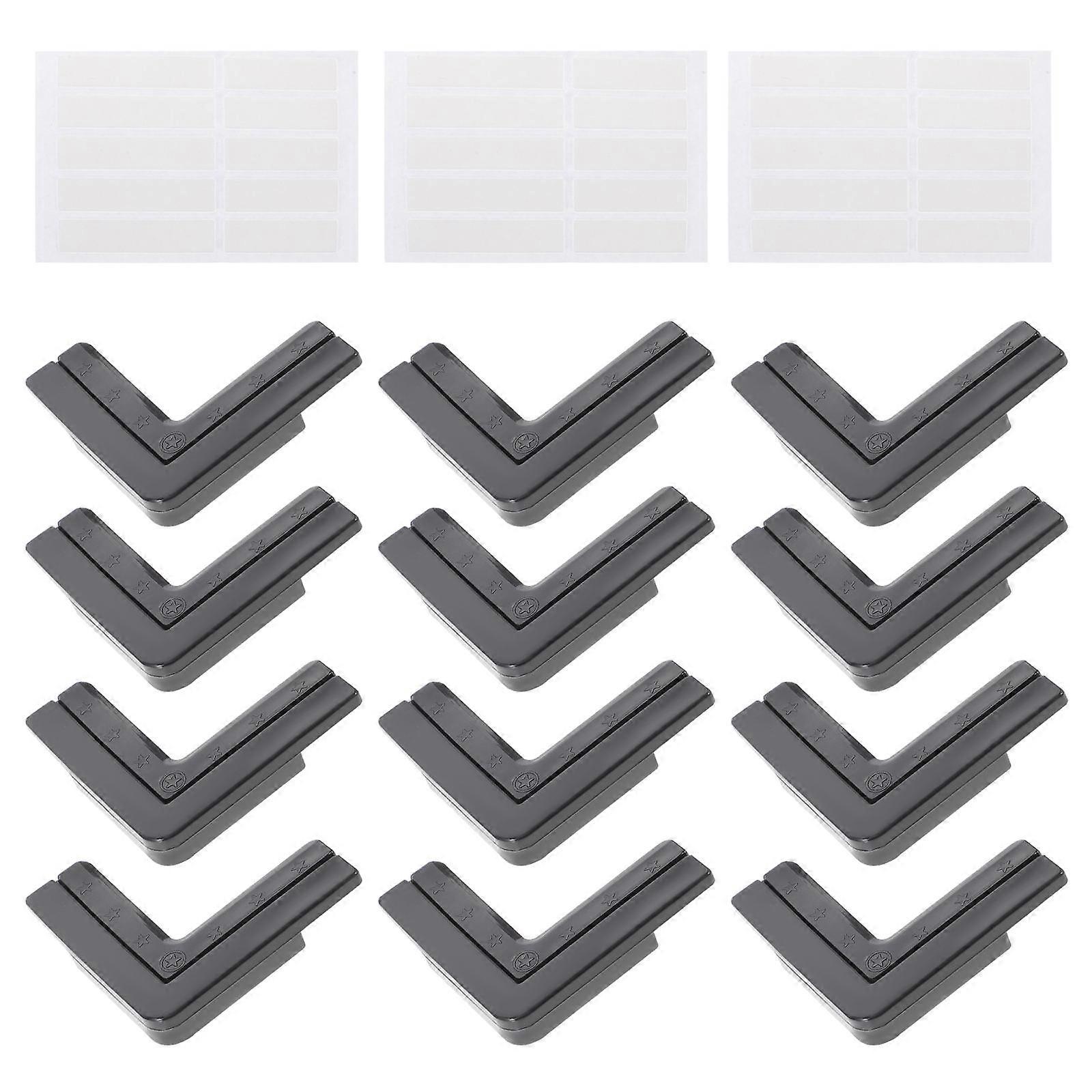 Cuttable Corner Protector Square Black 4.5x4.5x1.5cm Anti-collision Window Use 12Pcs