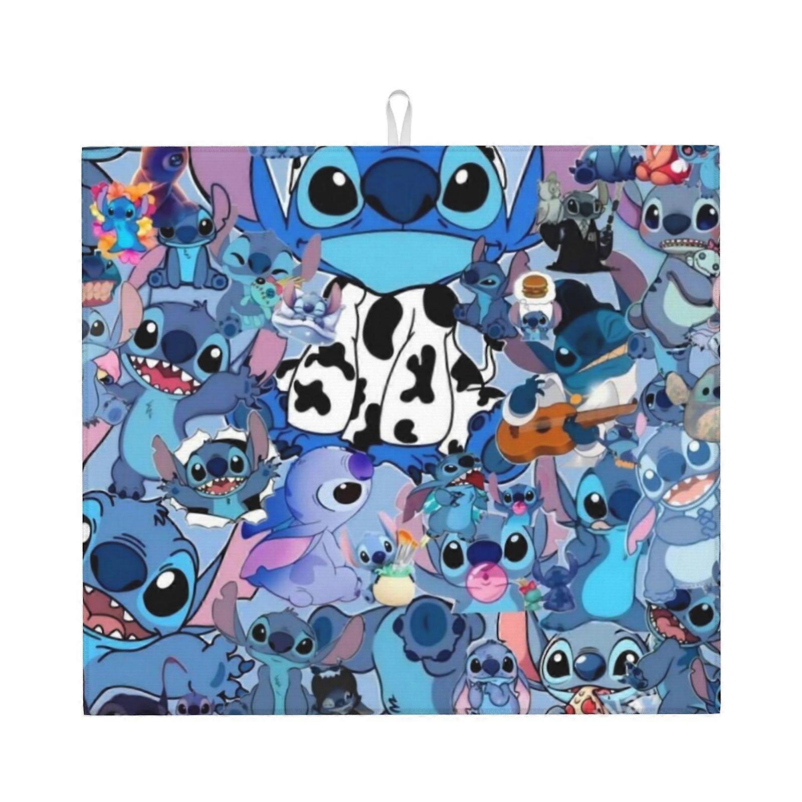 Stitch Dish Drying Mat For Kitchen Counter, Microfiber Dish Mat, Fast Absorbent Draining Pad