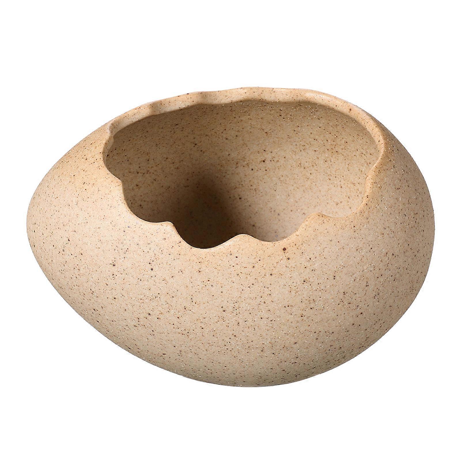 Beige Broken Egg Bowl Ceramic Dessert Bowl for Serving Snacks 220Ml