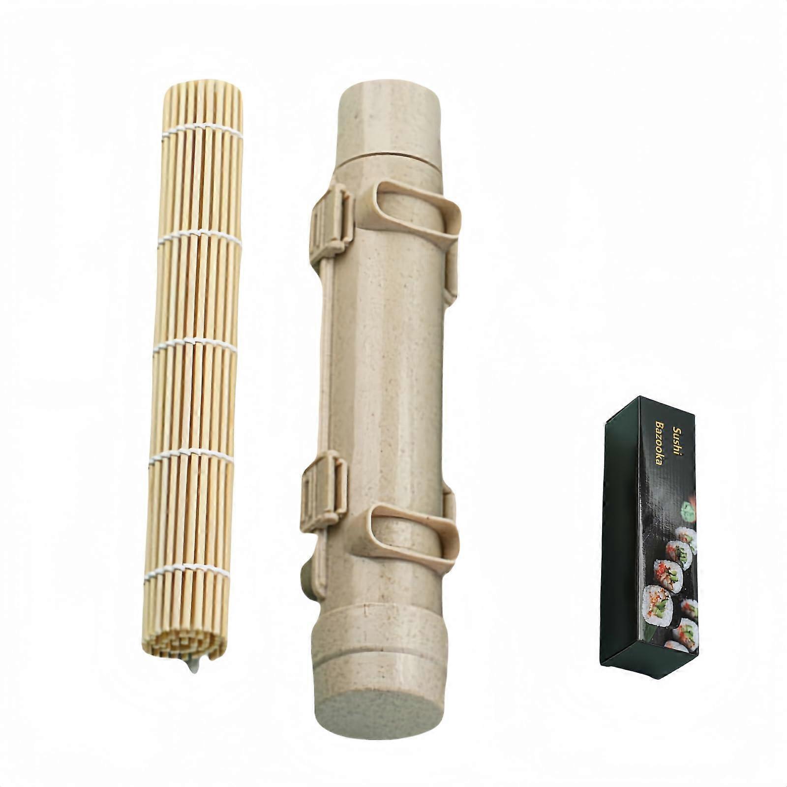 Sushi Maker Kit with Bamboo Mat, Sushi Bazooka for Easy DIY Rolls, BeginnerFriendly CreamColoured
