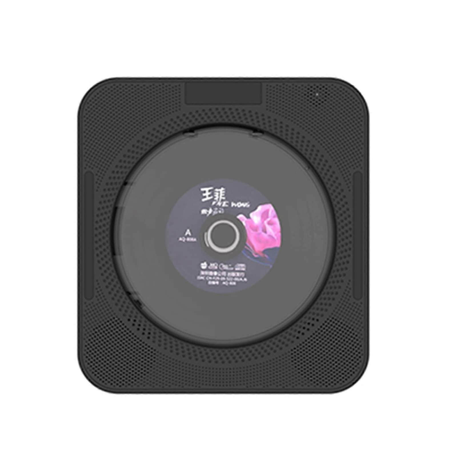 Portable CD Player WallMountable With Remote Control, FM Radio, USB, 3.5mm, LED Display, HiFi Speaker, Model Q Nero