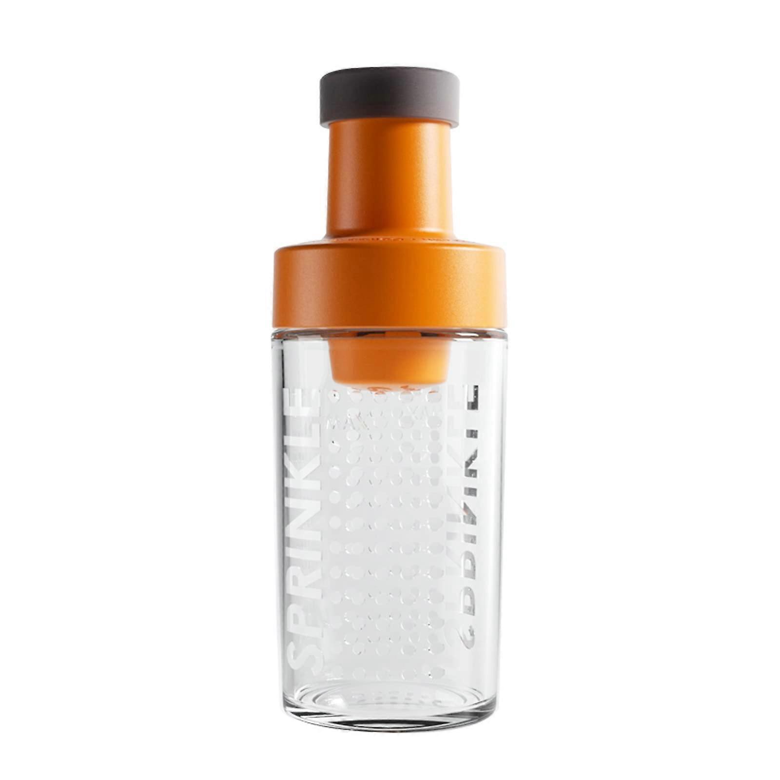 Glass Sugar Dispenser with Pour Spout 250ml Controlled Dispensing Glass Seasoning Bottle Orange