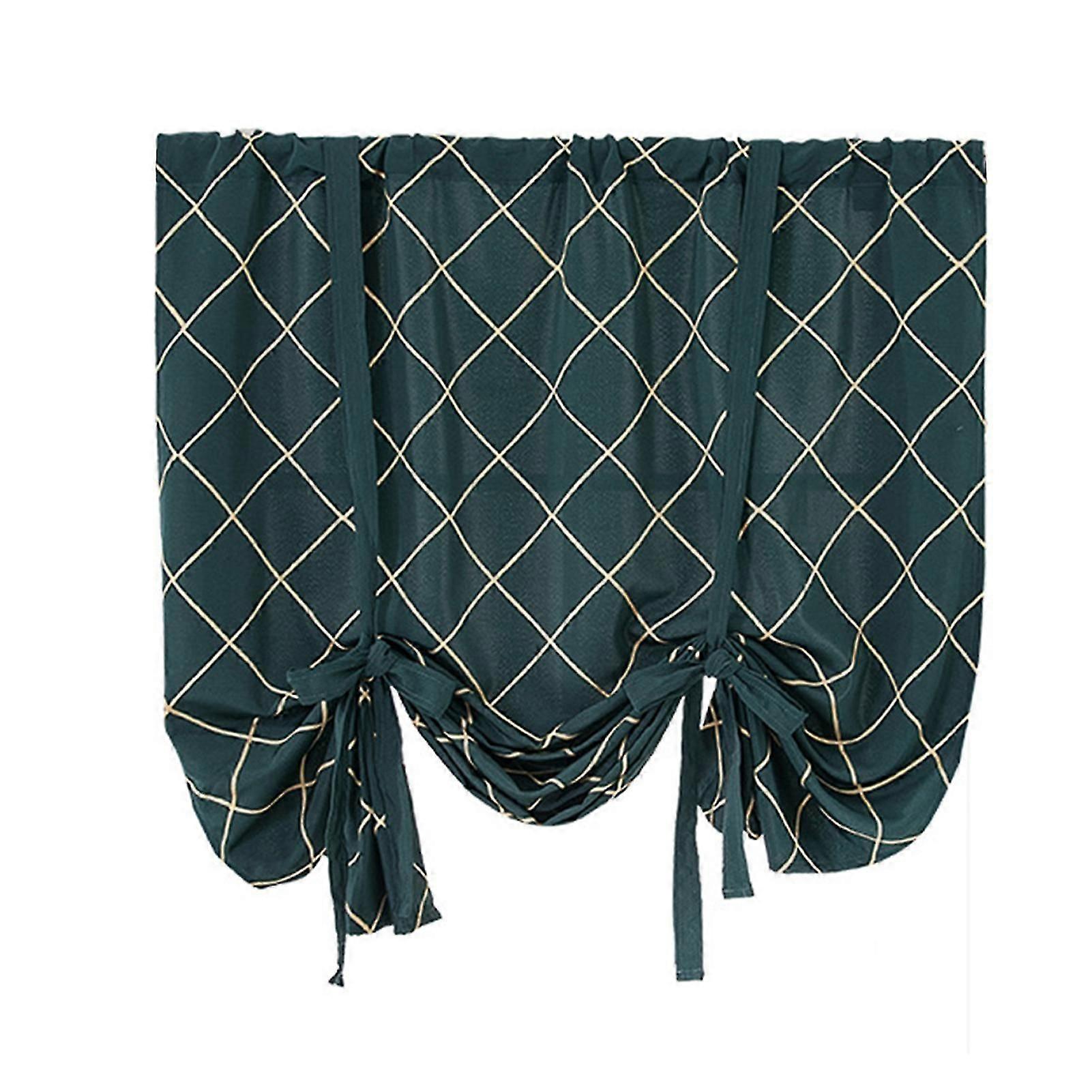 Curtain Decorative Waterproof Polyester Geometric Embroidery Pattern Window Drape For Living Room