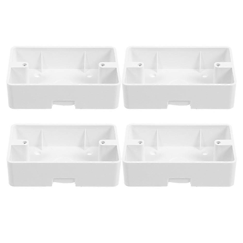White Electrical Outlet Box for Home with 4Pcs Plastic Switch Protector