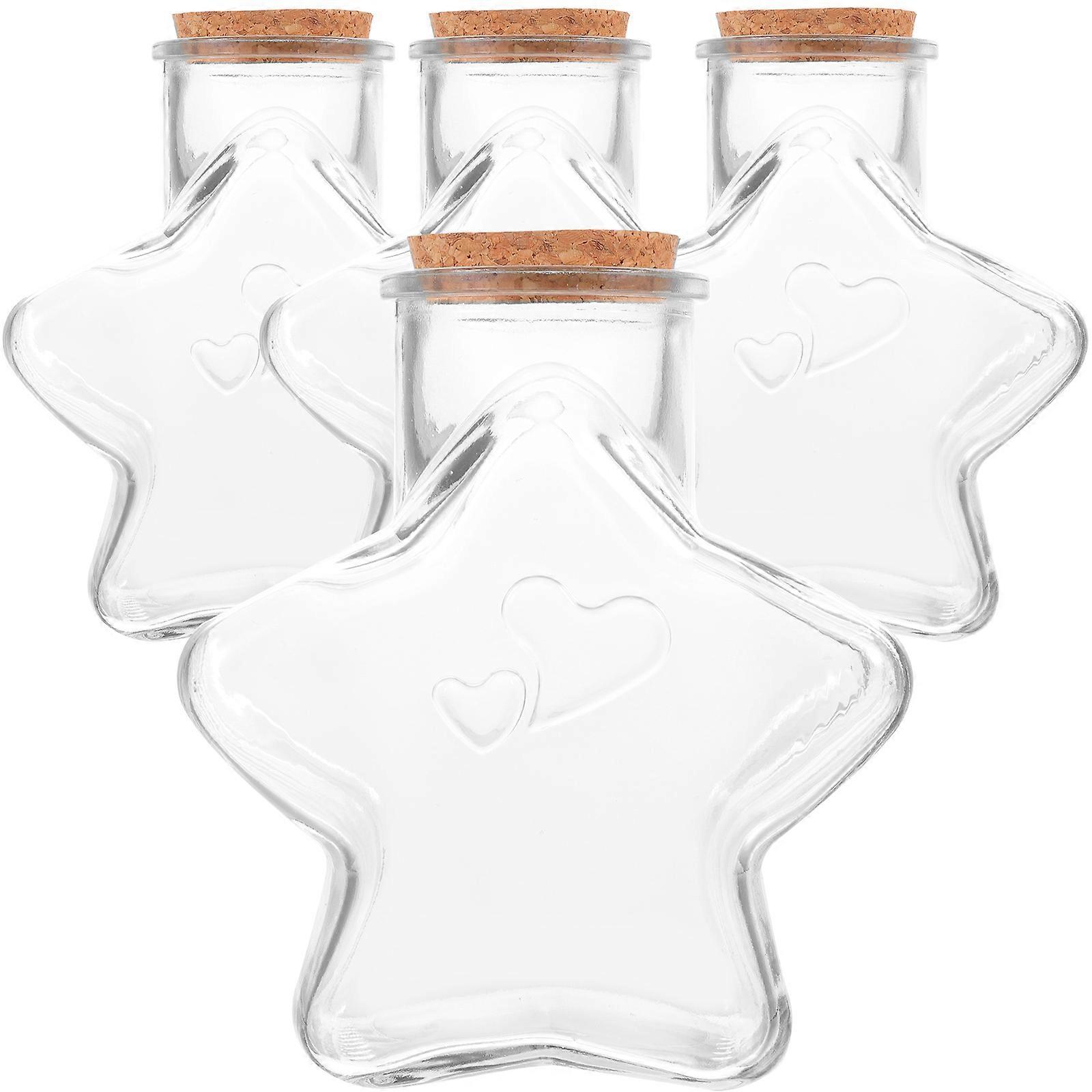Glass Message Bottles for Storage Use 4Pcs Transparent Jars