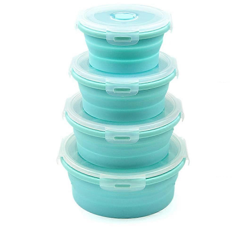 Silicone Lunch Box Microwave Safe Leakproof Collapsible Food Container for Picnic Camping
