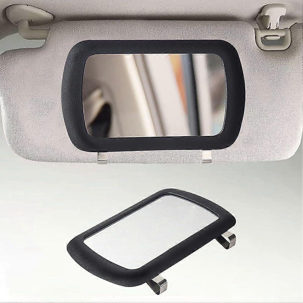 Car Sun Visor Mirror with Secure Clip Attachment for Makeup and Glare Blocking