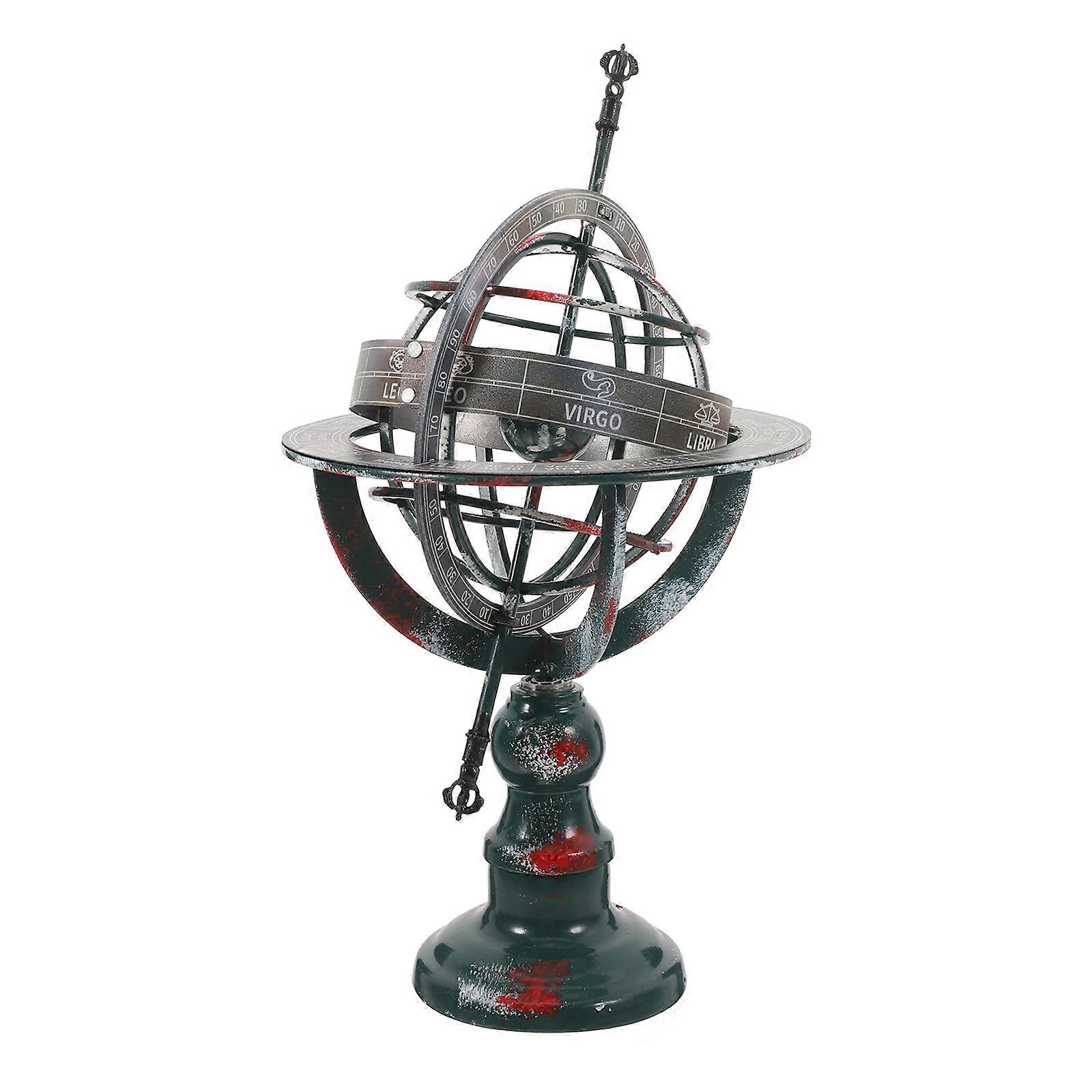 Desktop Globe Iron Globe for Decoration 2Pcs Vintage Small Rotating Globes