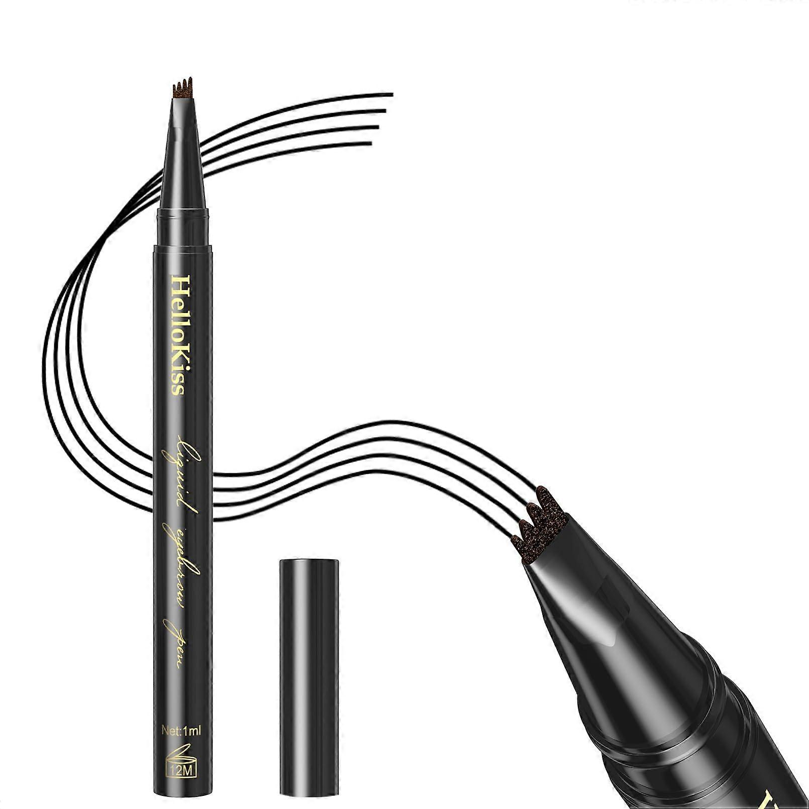 Waterproof Micro Fork Eyebrow Pencil Black with Precision Tip for Long Lasting Natural Brows
