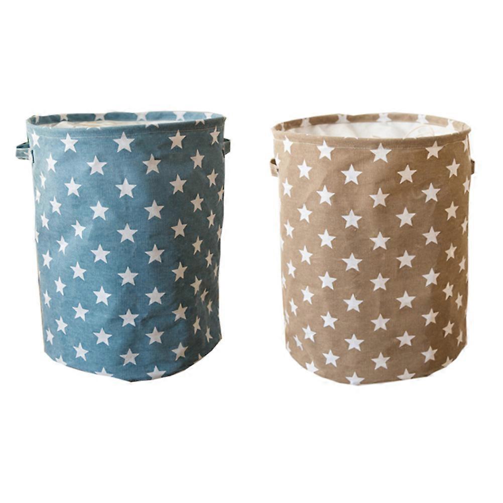 Canvas Laundry Basket for Storage Thick Collapsible Blue Pentagram