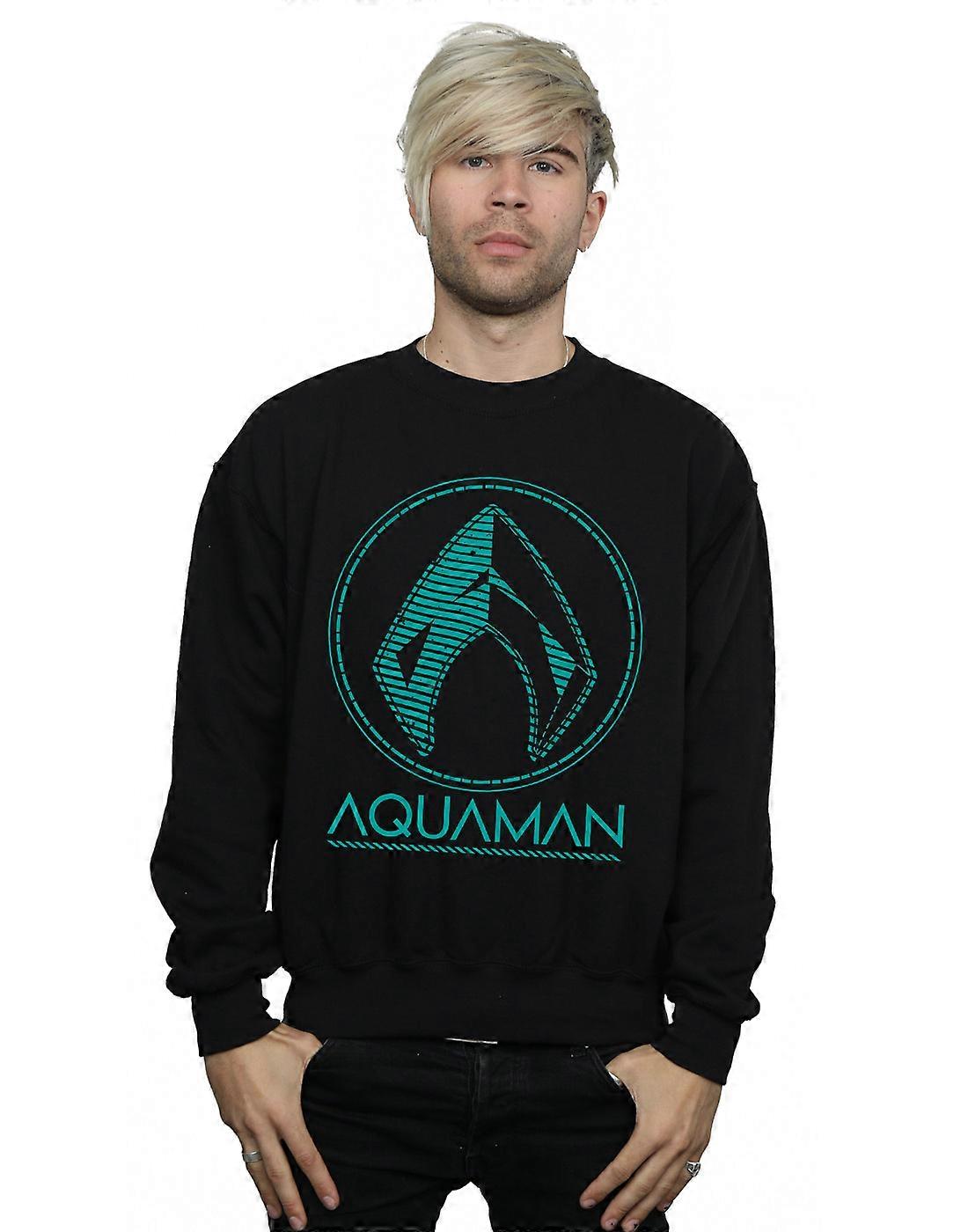 DC Comics Men's Aquaman Aqua Logo Sweatshirt