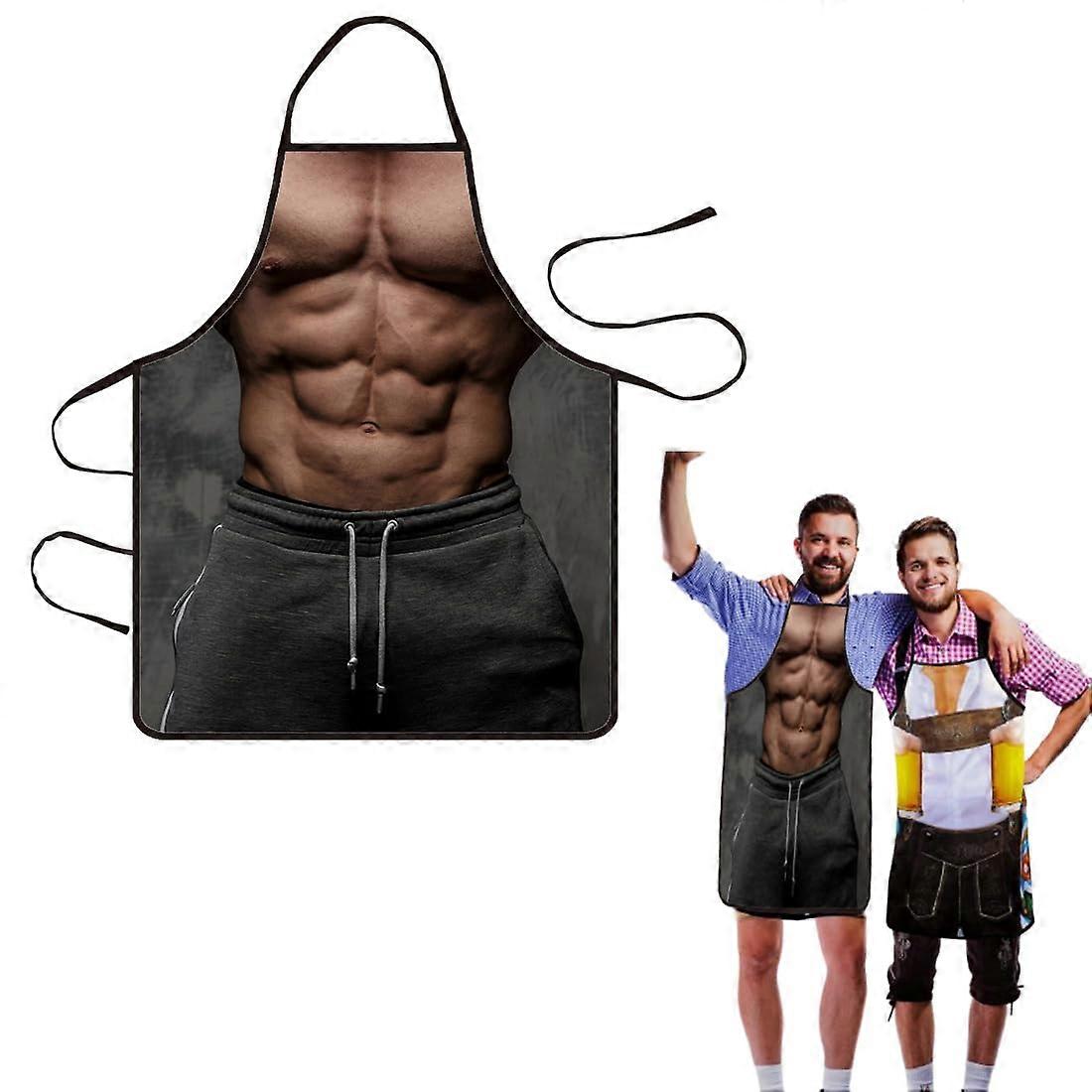 Funny Kitchen Apron for Men BBQ Party, Waterproof Adjustable  Cooking Apron