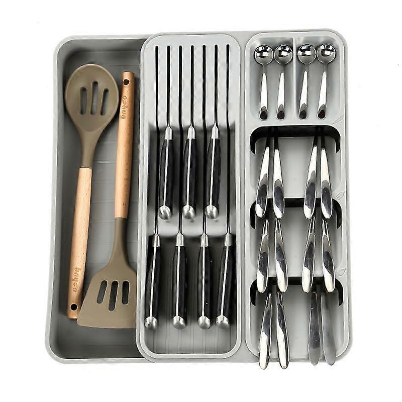 Expandable Kitchen Drawer Organizer BPA Adjustable Cutlery Tray for Utensils and Silverware