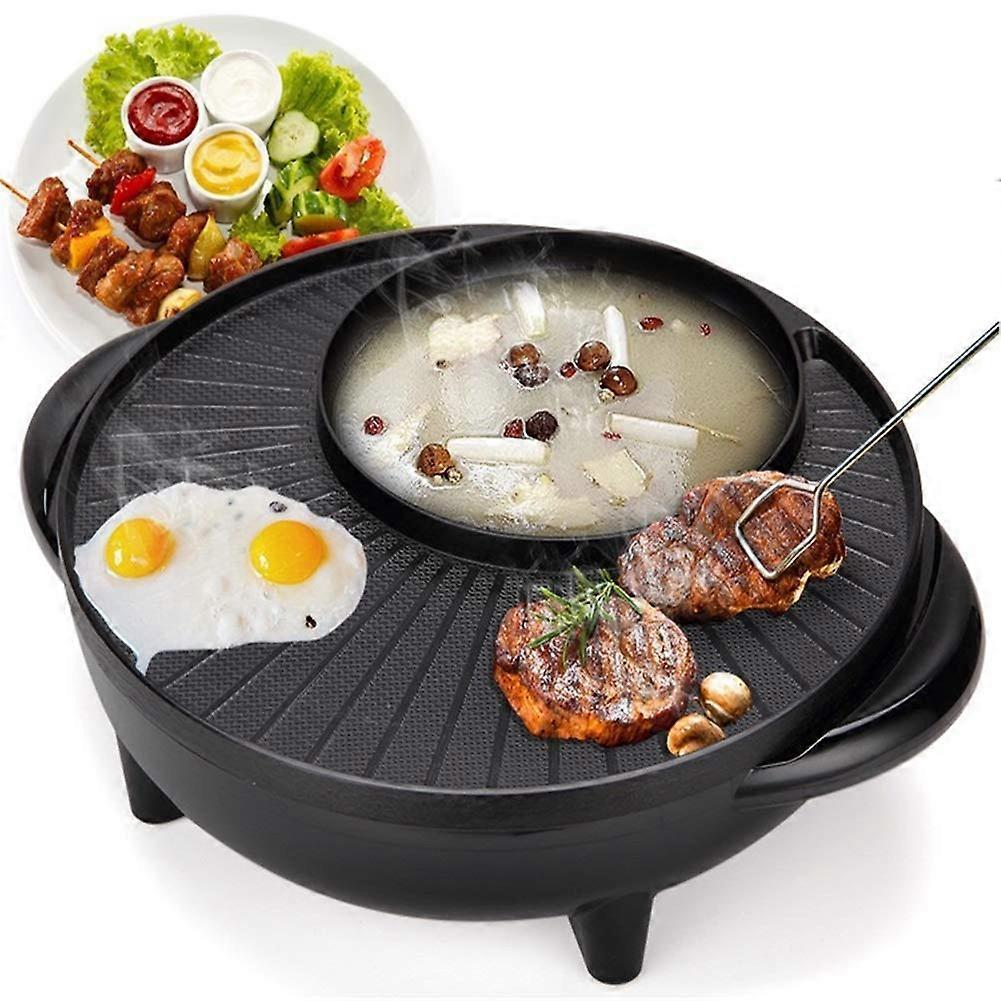 Electric Hot Pot with BBQ Grill, NonStick MultiFunction Design, Fast Heating, Adjustable Temperature