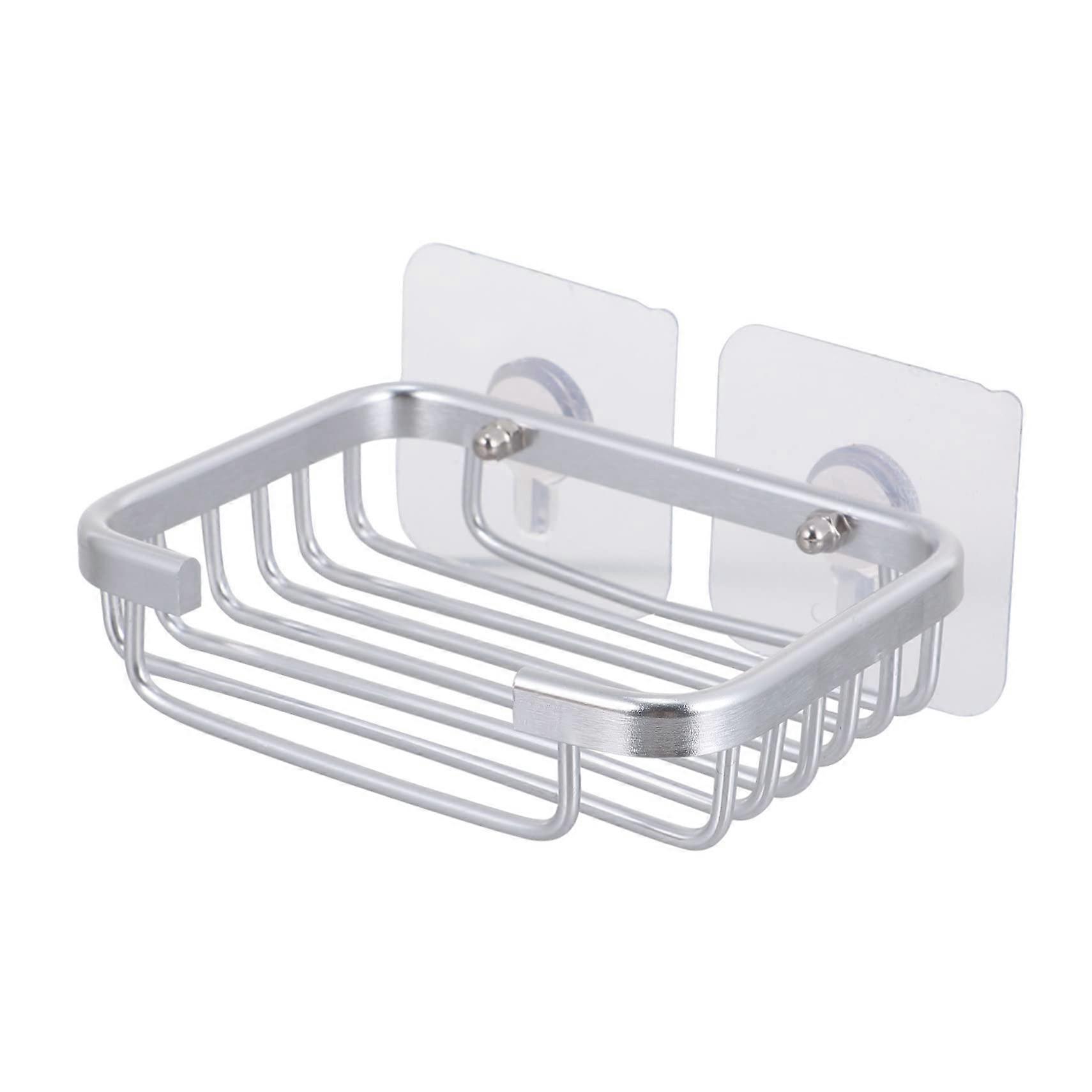 Rust Resistant Aluminum Wall Mounted Soap Dish Holder with SelfDraining Design for Bathroom and Kitchen