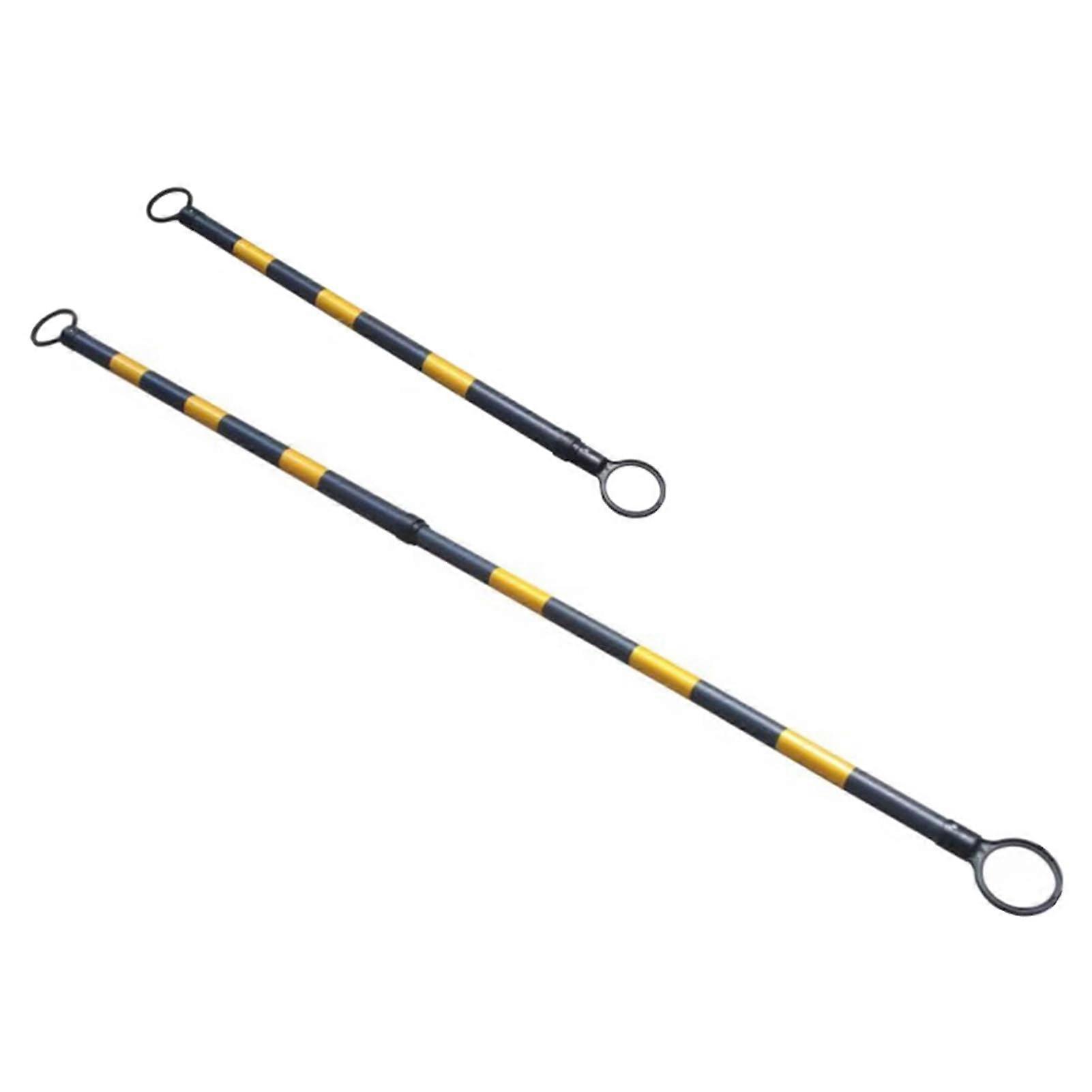 Traffic Cone Barrier Pole with Retractable Design and Reflective Film, 2m Extendable, 2pcs