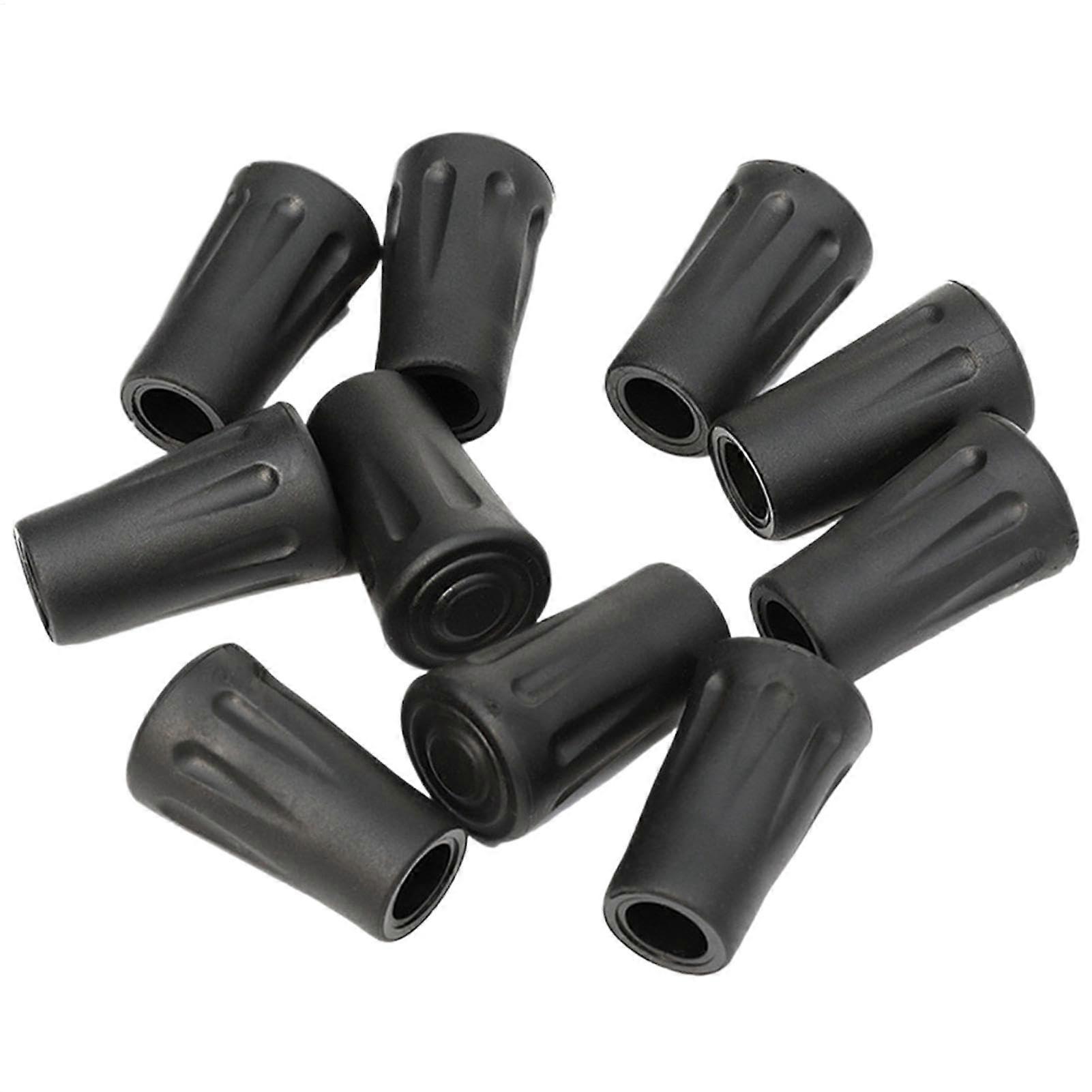 Trekking Pole Tips 10pcs 11mm Durable Rubber End Caps AntiSlip Hiking Pole Replacement Accessories