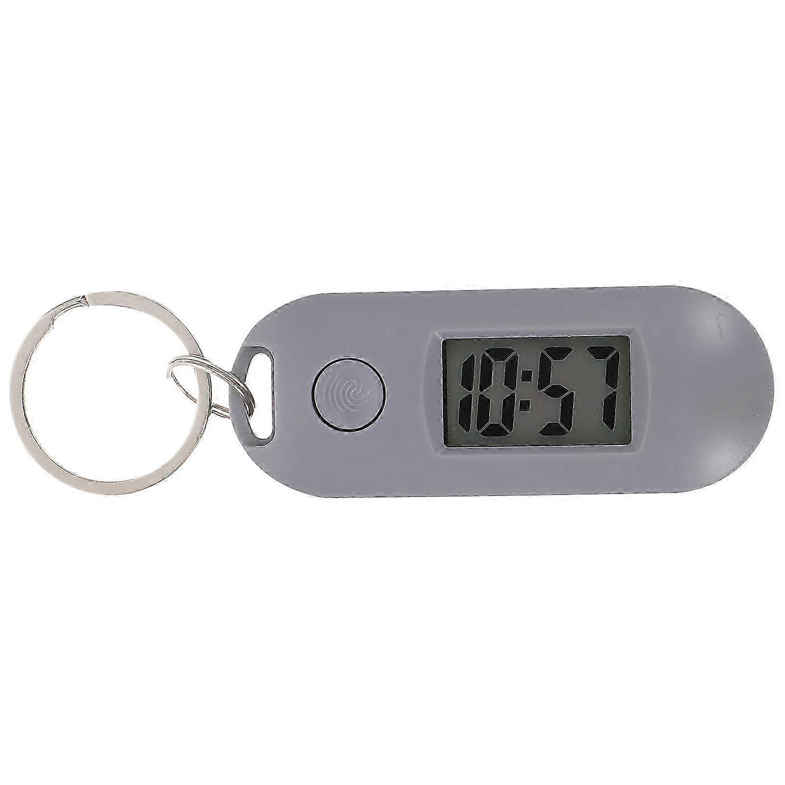 Grey Mute Digital Keychain Hanging Watch for Students
