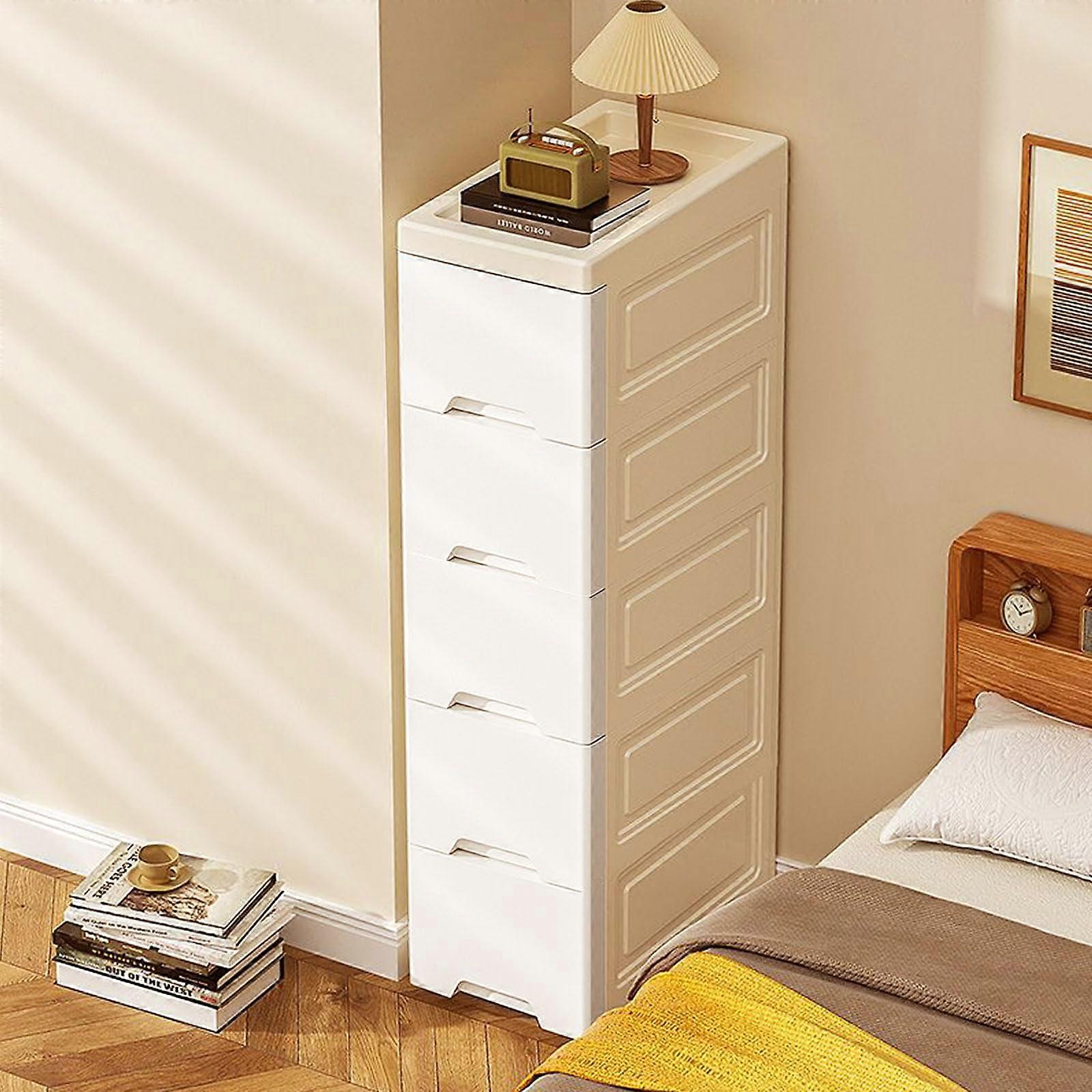 Slim Storage Cabinet with Wheels, Waterproof SpaceSaving Design for Bathroom and Laundry Room