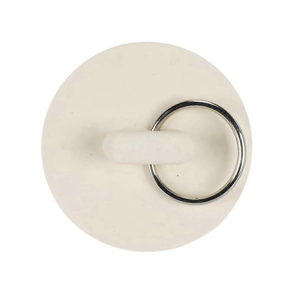 White Rubber Bathtub Drain Stopper 1 1/8 Inch Universal Sink Plug Durable Rubber Construction