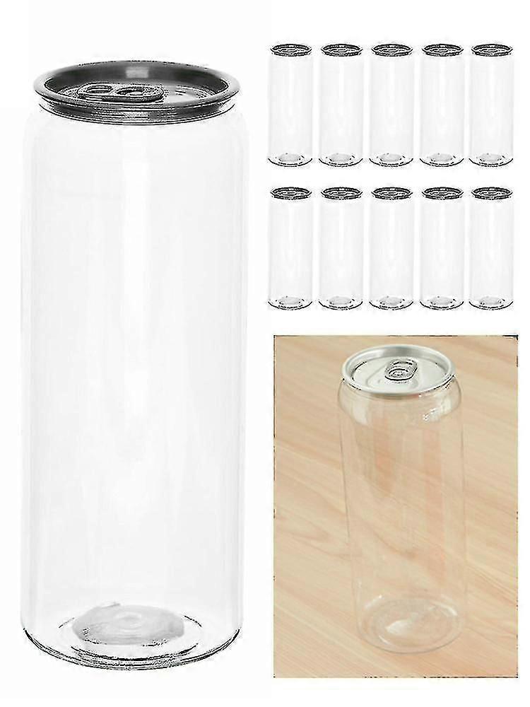 10pcs 500ml Plastic Sealed Jars for Beverages