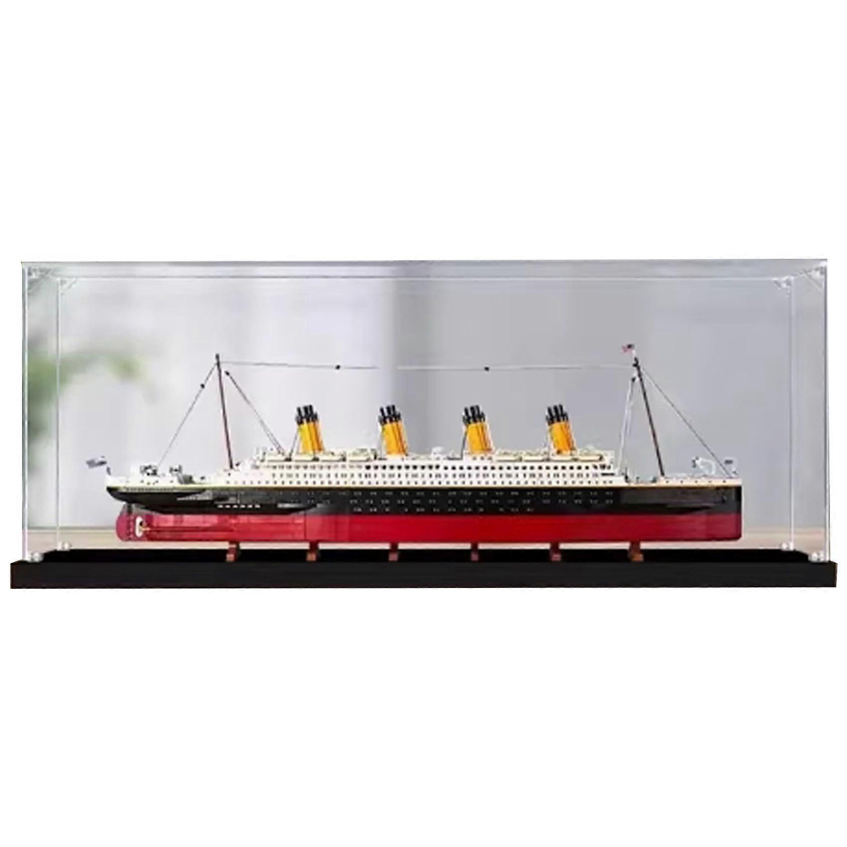 Titanic Display Case Clear Acrylic Dustproof UV Protection Showcase for  10294 Model