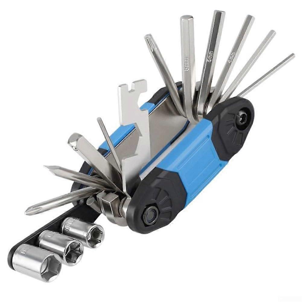 Compact 16in1 Bicycle  Tool Kit for Road and Mountain Bikes with Foldable Durable Design