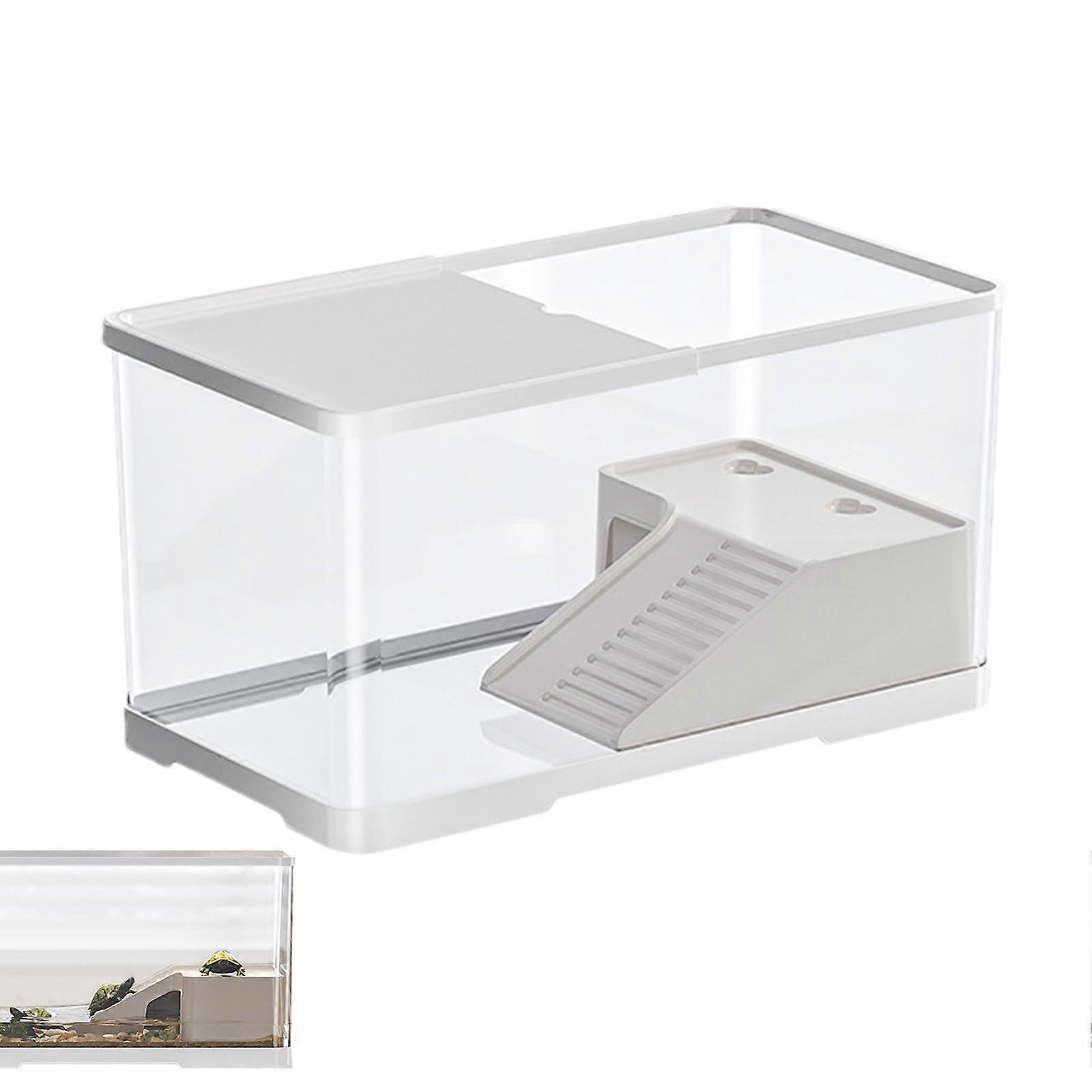 Turtle Tank with Basking Platform, 360° View Aquatic Turtle Aquarium, Durable DropResistant Design