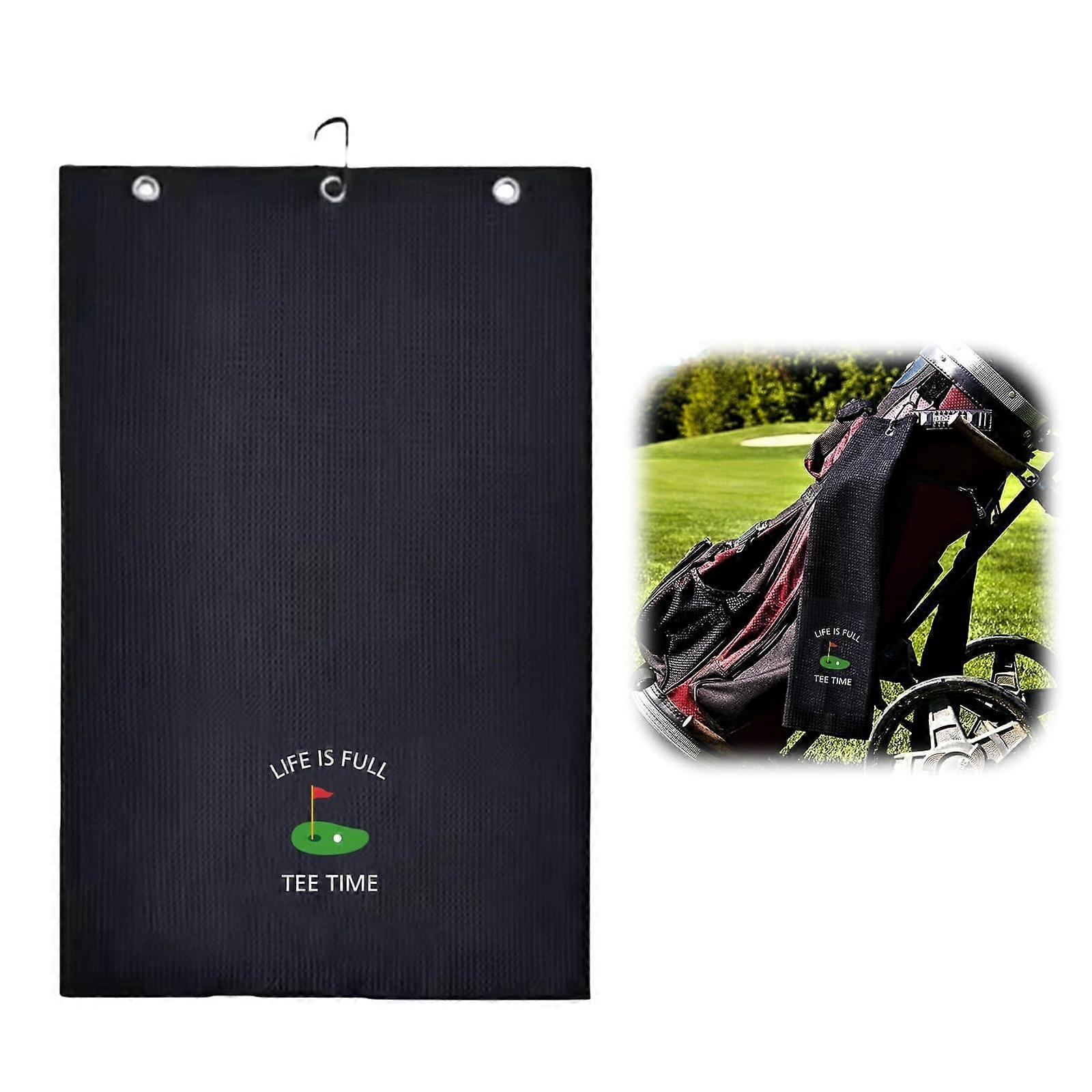 Microfiber Golf Towel with Carabiner, Waffle Design for Deep Clean and Quick Dry
