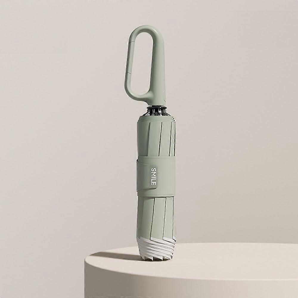 Reverse Umbrella with Windproof Frame, Automatic Ring Buckle, Reflective Edge, Compact Green Travel