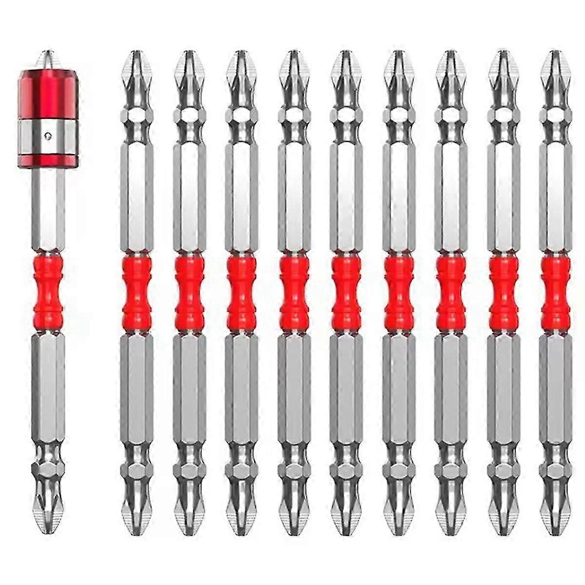 10PCS Double End PH2 Magnetic Screwdriver Bits Set Head 100mm