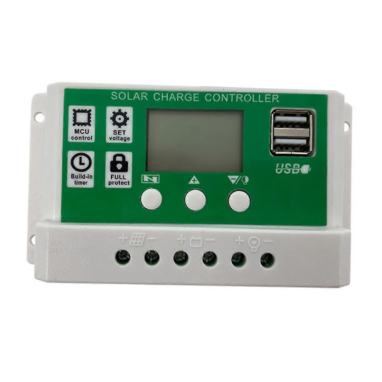 MPPT Solar Charge Controller 12V/24V with Dual USB, Foldable Panel for Camping and OffGrid Battery