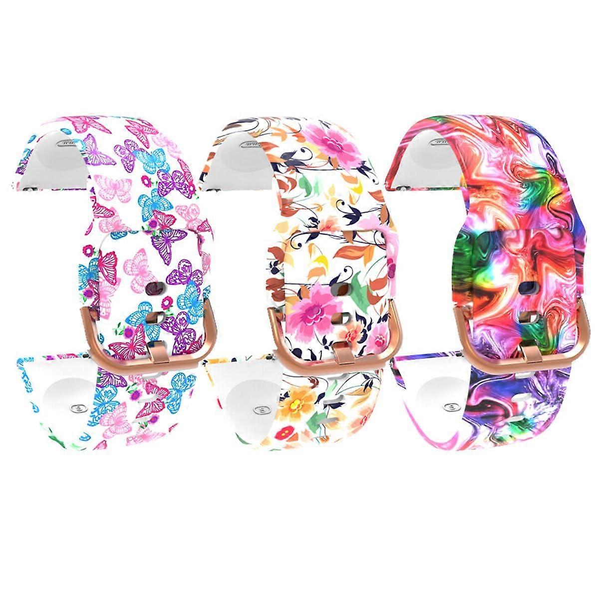 3 Pack Smartwatch Bands for JrTrack with Fadeless Pattern Printing, Waterproof Soft Replacement Straps