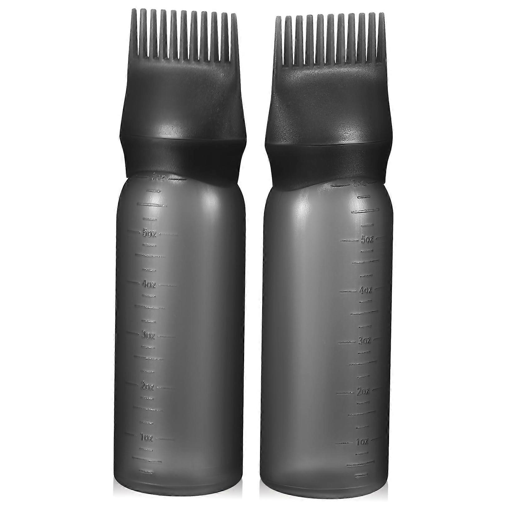 Hair Dye Applicator Bottle with Comb Tip for Precise Root Coloring, 2pcs Reusable Squeeze Set