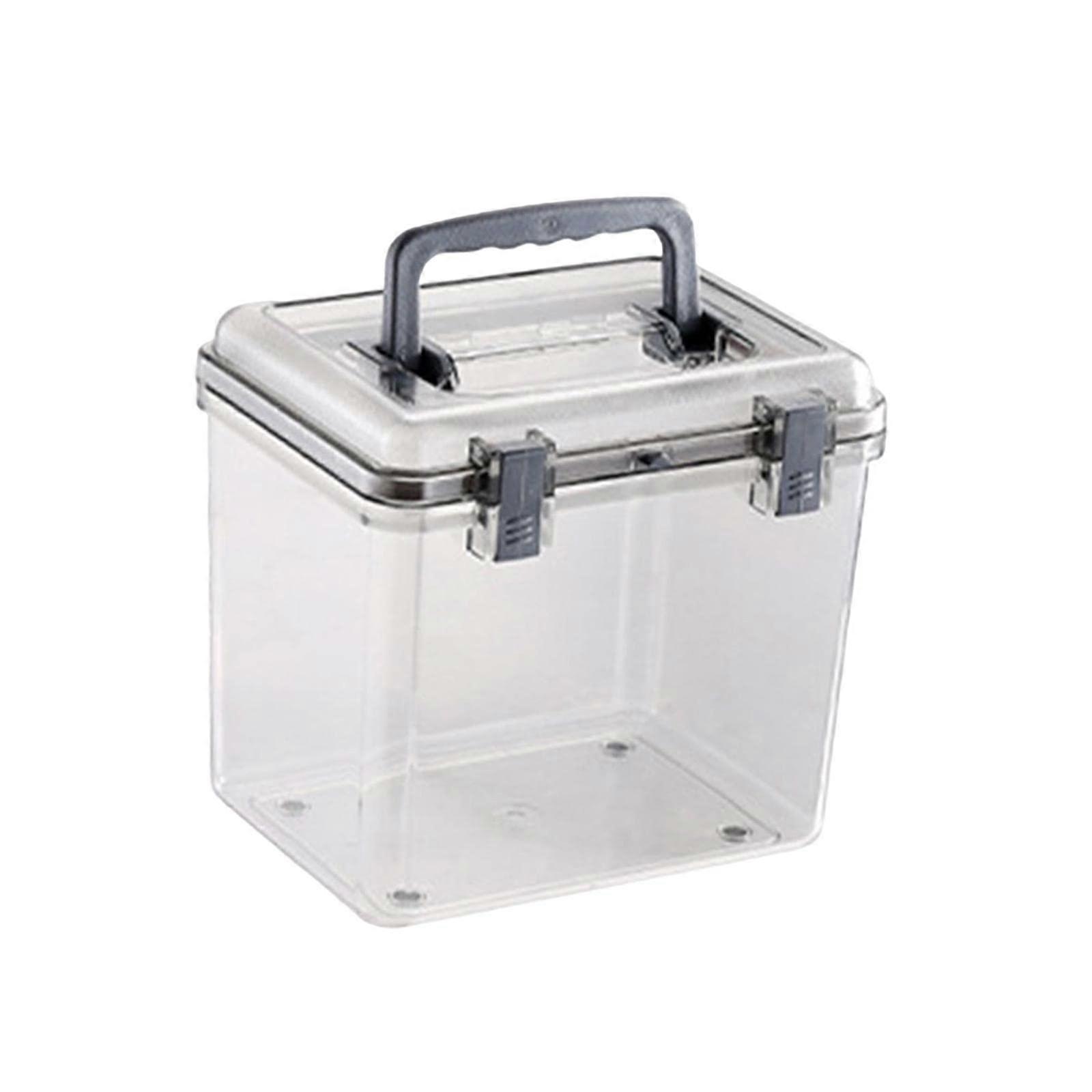 Waterproof Storage Box with Handle Clear Camera Case for Accessories 20x16x18cm Impact Resistant