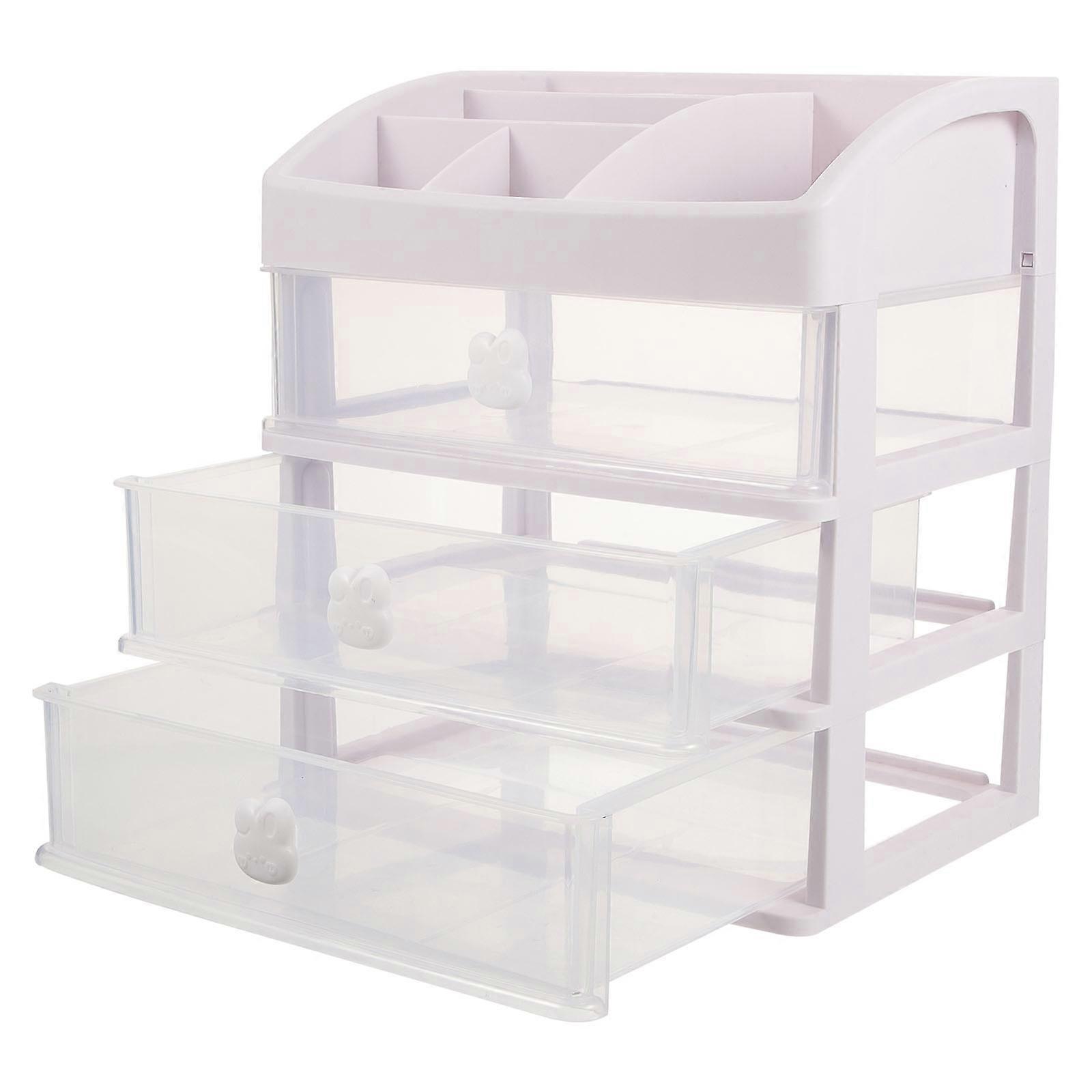 Plastic Desk Organizer Drawer Storage Box for Stationery 2Pcs Set