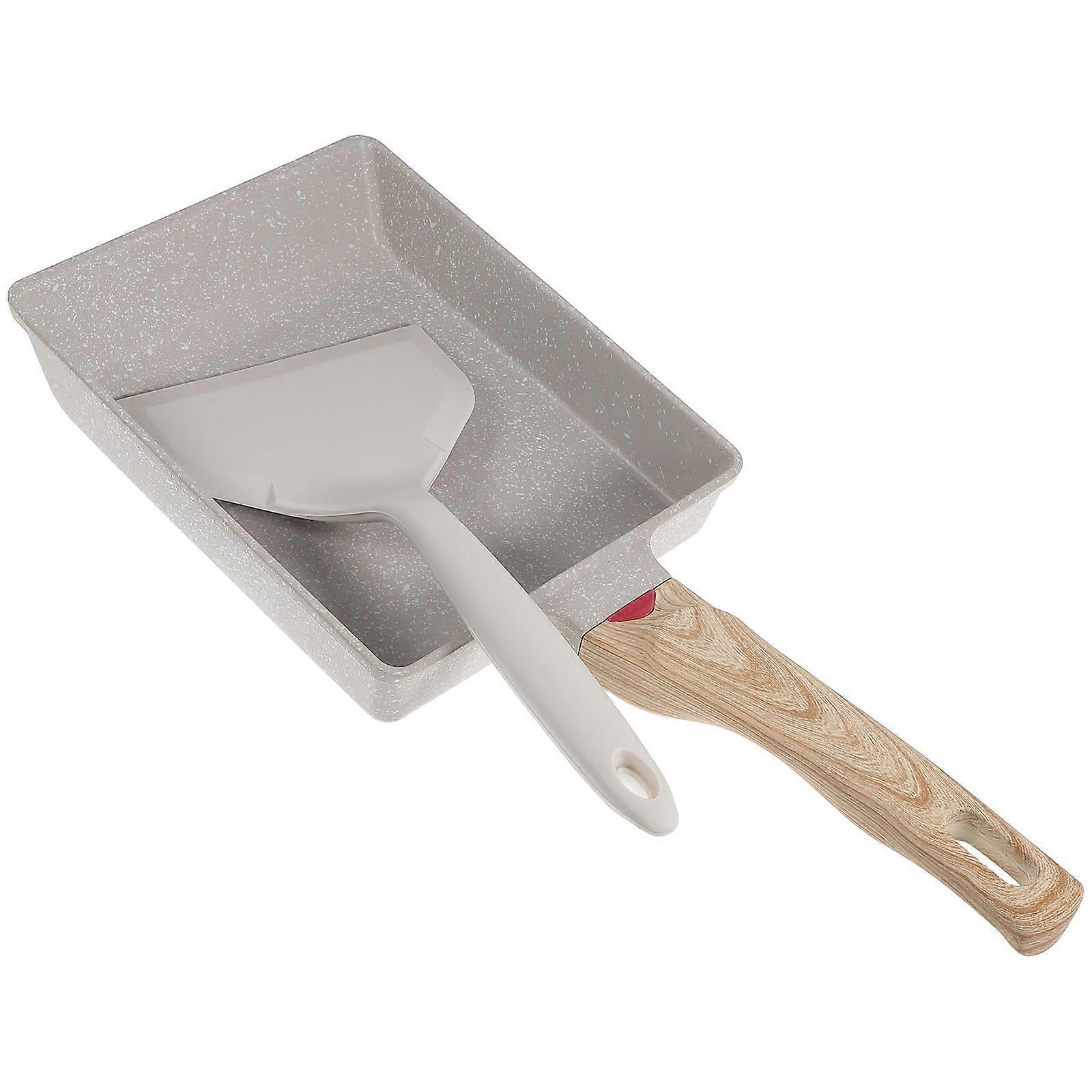 White Multi-Function Steak Pan Non-Stick Frying Pan for Home Use 1Set