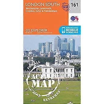 OS Explorer carte Active (161) sud de Londres, Westminster, Greenwich, Croydon, Esher & Twickenham (OS Explorer Active...