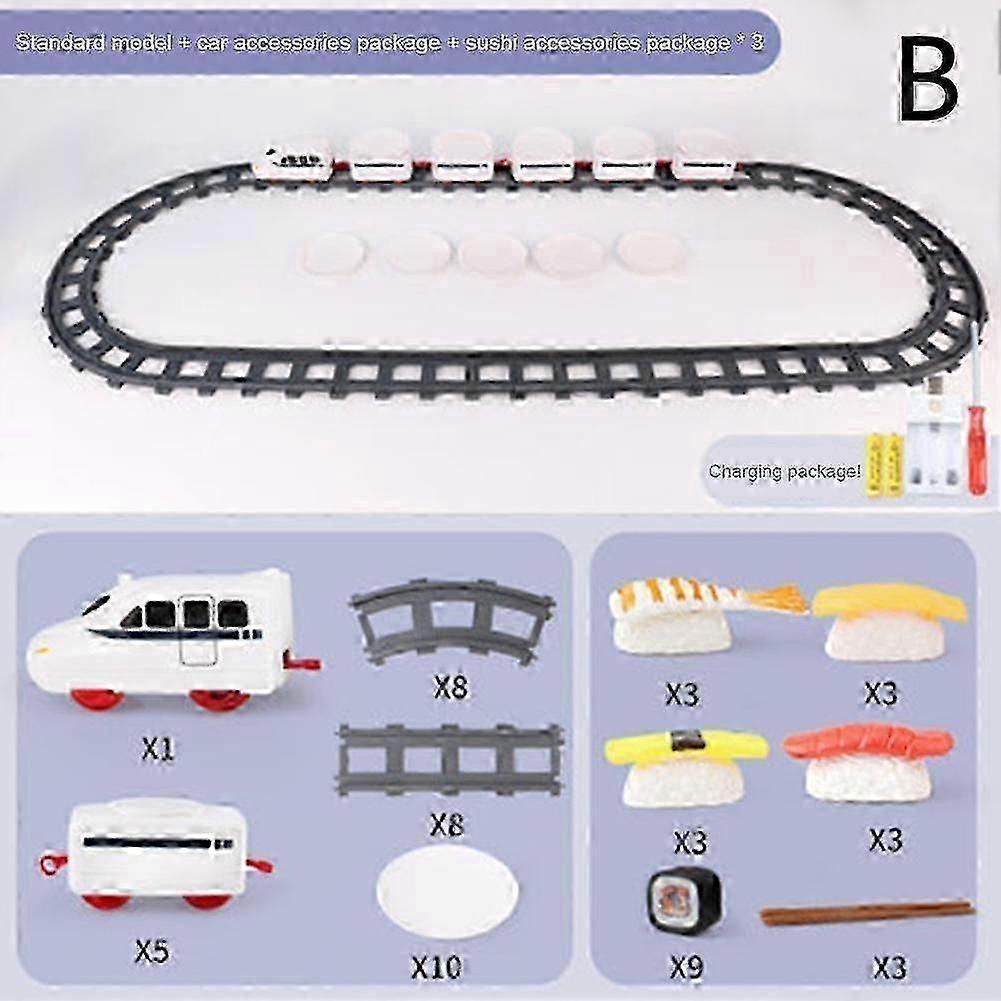 Track Dining Table Props Rotating Small Train Tableware Revolving Sushi Table