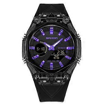 Montre de sport numérique pour homme : chronomètre, heure mondiale, 5 alarmes, compte à rebours, résistante aux chocs, étanche jusqu’à 5 ATM, lumineuse, date/jour de la semaine